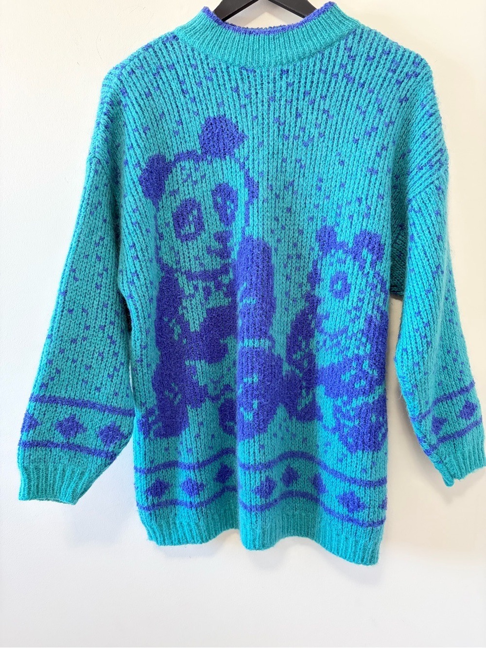 Vintage Stefanel 1980 Made in Italy Panda Bears Novelty Sweater - Picture 2 of 9